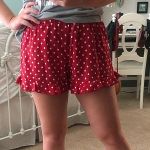 Red and White Polka Dot Shorts